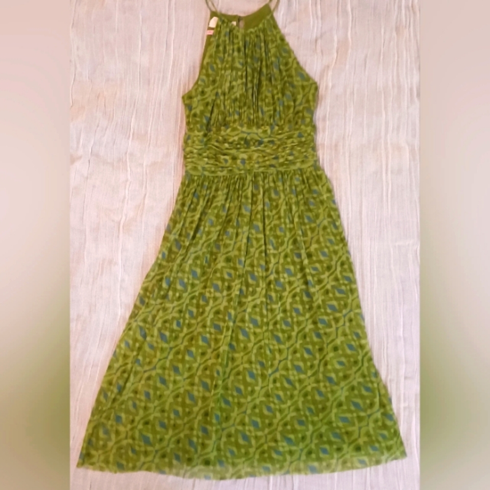 T Carolyn Cocktail Party Gala Dress Sz 4 Green Blue